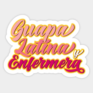 Guapa Latina y Enfermera Sticker